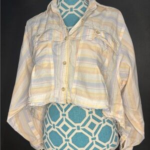 Urban Outfitters BDG Cute Cropped High Low Stripped Top Women’s Size Small